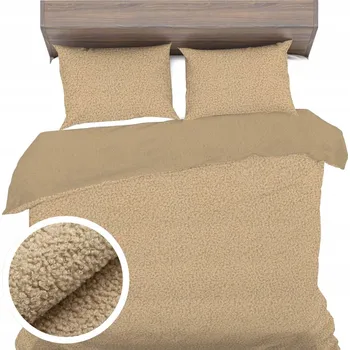 Povlečení Teplé Povlečení 140x200 + 1x 70x80 BOUCLE Bukli Beránek Fleece Silné Zimní Ecru