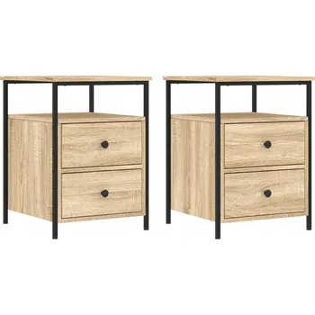 Noční stolek Noční stolek industriální styl, dub sonoma, dřevotříska/železo, 44x45x60 cm