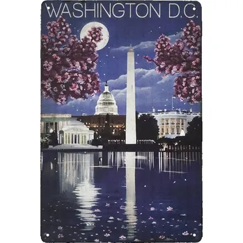 Obraz Plakát Kovová dekorativní cedule retro vintage WASHINGTON