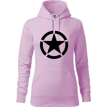 Dámská mikina Army hvězda - Mikina dámská Cape s kapucí - XS ( Orchid )