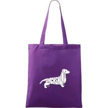 Jezevčík - Dachshund - Taška bavlněná - 42 x 38 cm ( Fialová )