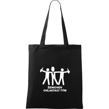 Nákupní taška Ženichův chlastací tým - Taška bavlněná - 42 x 38 cm ( Černá )