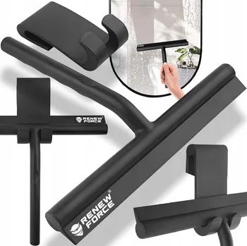 STĚRKA NA VODU NA OKNA, SPRCHOVÉ KOUTY, ZRCADLA S DRŽÁKEM ČERNÁ