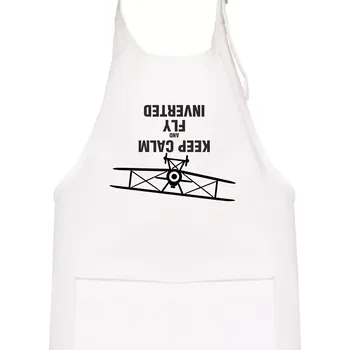 Kuchyňská zástěra Keep Calm and Fly Inverted - Dětská zástěra na vaření - Univerzální velikost ( Bílá )