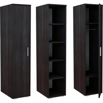 Šatní skříň Skříň BODO 1D4P WENGE šatní skříň s policemi a tyčí regál skříňka na oblečení