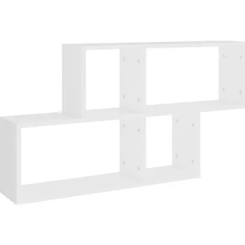 police Sada nástěnných Polic, bílá, 100x18x53 cm, dřevotříska, max. nosnost 40 kg