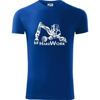 Hard Work kráčivý bagr - Viper FIT - Pánské zůžené tričko - M ( Královská modrá )