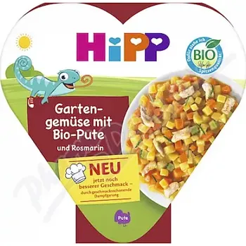 Dětská výživa HiPP Zelenina s krůtím masem rozmarýn BIO 1r 250g