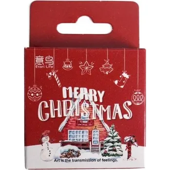 Vánoční dekorace Sada 45 ks Vánočních samolepek Různé motivy stromeček dárky sněhulák Santa dekorace na balení dárků přáníčka a výzdobu