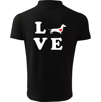 Pánská košile Jezevčík - Love - Polokošile pánská Pique Polo 203 - 4XL ( Černá )