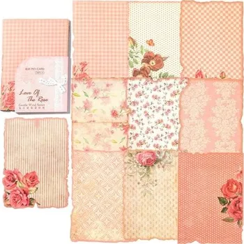 Balící papír Sada dekoračního barevného papíru 30 ks 110x160 mm Jemné vzory květin a ornamentů pro tvoření a výzdobu domácích dekorací červená