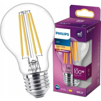 Žárovka LED žárovka E27 A60 10,5W = 100W 1521lm 2700K Teplá Filament PHILIPS
