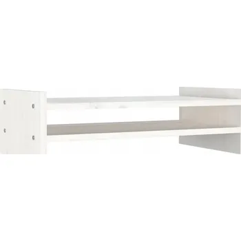 Podstavec pod monitor Klasický dřevěný podstavec pod monitor z masivního borovicového dřeva, bílý