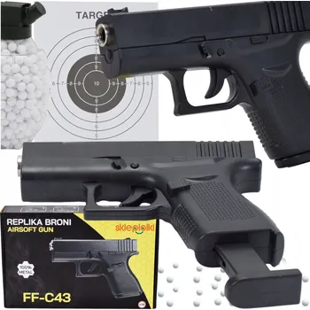 Dětská zbraň ASG PISTOLE S PLASTOVÝMI KULIČKAMI TLUMIČ 800 KULIČEK DÁREK PUŠKA 100% KOV