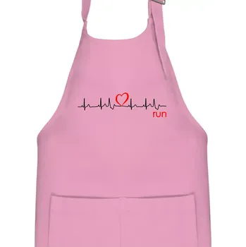 Kuchyňská zástěra Moje srdce bije pro run - Dětská zástěra na vaření - Univerzální velikost ( Růžová )