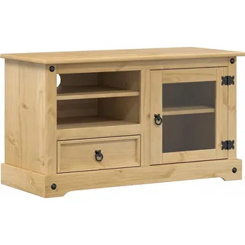 Televizní stolek TV stolek Corona z masivního borovicového dřeva, 100x45x58 cm, medová