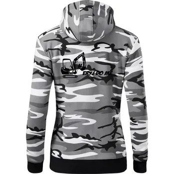 Dámská mikina Neryj do mě - Dámská mikina trendy zipper s kapucí - L ( Šedý maskáč )