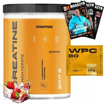 Kreatin Kreatin prášek s příchutí jahody nowmax 500 g