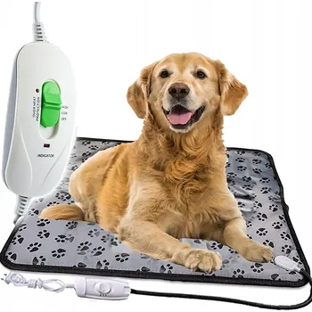 Pelíšek pro psa Velká vyhřívací podložka voděodolná s ovladačem pro kočky psa 40 x 60 cm 35 W