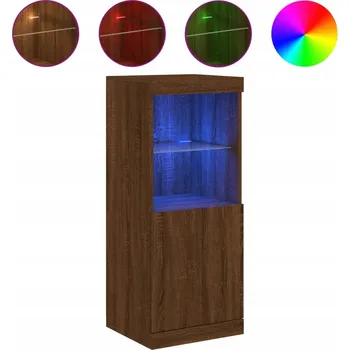 Komoda Komoda s LED osvětlením, dřevěný materiál, hnědý dub, 41x37x100