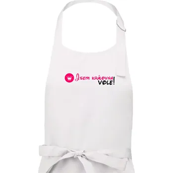 Kuchyňská zástěra Jsem královna vole! - Dámská zástěra na vaření - Univerzální velikost ( Bílá )