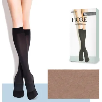 Pánské ponožky Dámské podkolenky Classic Ula C 2101 60 den - Fiore tmavě šedá uni