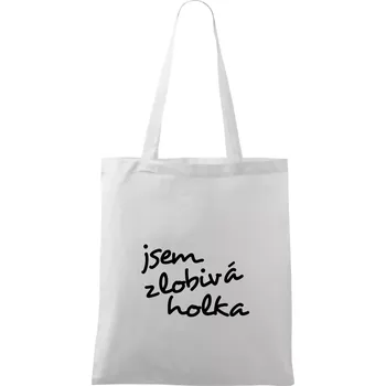 Jsem zlobivá holka - Taška bavlněná - 42 x 38 cm ( Bílá )
