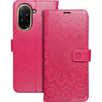 Flip pouzdro MEZZO Book Xiaomi Redmi A5 mandala magenta (MEZZO Book pouzdro pro Xiaomi Redmi A5 – embosovaná mandala magenta, kapsy, šňůrka a magnetické zavírání)