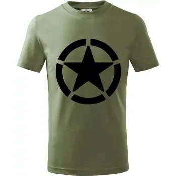 Chlapecké oblečení Army hvězda - Tričko dětské bavlněné - 122 cm/6 let ( Khaki )