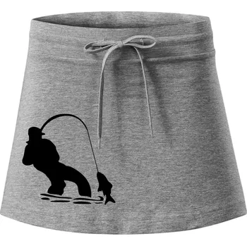 Dámské oblečení Rybář tahající rybu - Sportovní sukně - two in one - XL ( Tmavě šedý melír )