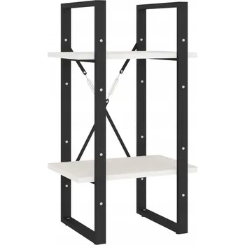 Knihovna Industriální regál z masivního borovicového dřeva, bílý, 40x30x70 cm