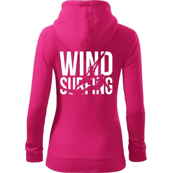 Dámská mikina Windsurfing nápis - Dámská mikina trendy zipper s kapucí - XS ( Purpurová )