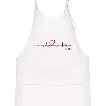 Kuchyňská zástěra Moje srdce bije pro run - Dětská zástěra na vaření - Univerzální velikost ( Bílá )