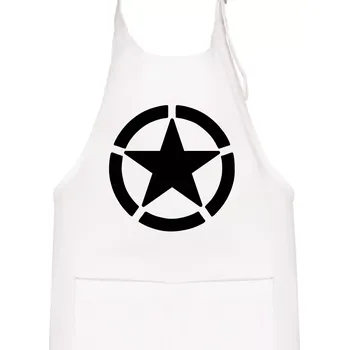 Kuchyňská zástěra Army hvězda - Dětská zástěra na vaření - Univerzální velikost ( Bílá )