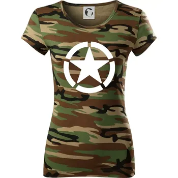 Army hvězda - Dámské maskáčové triko - 2XL ( Hnědý maskáč )