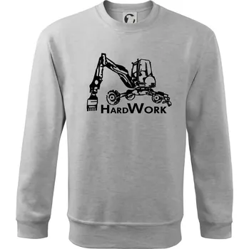 Chlapecké tričko Hard Work kráčivý bagr - Mikina Essential dětská - 158 cm/12 let ( Světlešedý Melír )