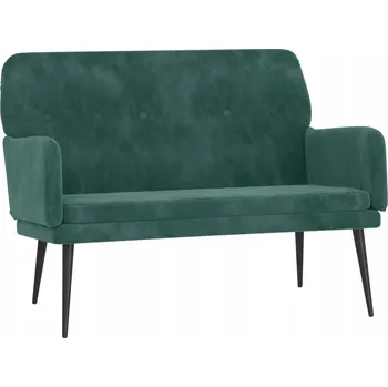 Zahradní lavice Čalouněná lavice sametová tmavě zelená 108x79x79 cm
