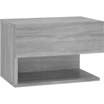 Noční stolek Závěsný Noční Stolek z Materiálu na bázi Dřeva, Šedý Dub Sonoma, 46x29