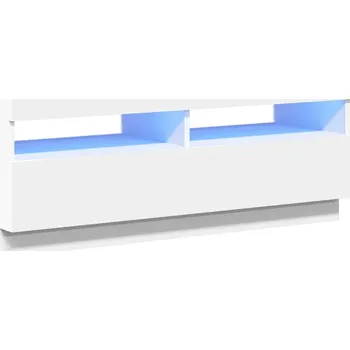 Televizní stolek TV stolek s RGB LED osvětlením, bílý, 100x35x40 cm
