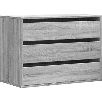 Komoda Klasická komoda se 3 zásuvkami, šedá/dub Sonoma, 80x41x58 cm