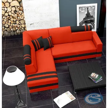 Sedací souprava Rohová sedací souprava R1 oranžovo-černá