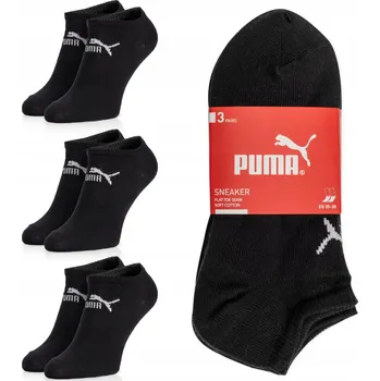 3 páry ponožky Puma SNEAKER Kotníkové Ponožky černé velikost 35/38