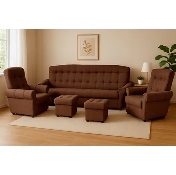 Sedací souprava FALCO Sedací souprava Lisa 3+1+1 hnědá