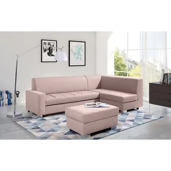 Sedací souprava FALCO Rohová sedací souprava Mix rozkládací starorůžová