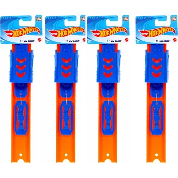 autodráha HOT WHEELS DRÁHA 4x ROVNÁ DRÁHA S RAMPAMI pro rozšíření + SPOJKY HFG86