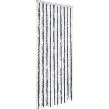 Síť proti hmyzu Závěs proti hmyzu z polypropylenového šenilu, šedo-bílý, 90 x 200 cm