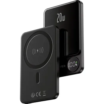Powerbanka Forever Bezdrátová powerbanka MATB-200 20W PD 5000 mAh magnetická, černá