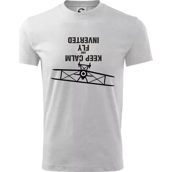 Chlapecké tričko Keep Calm and Fly Inverted - Tričko dětské bavlněné - 98 cm / 2 roky ( Světlešedý Melír )