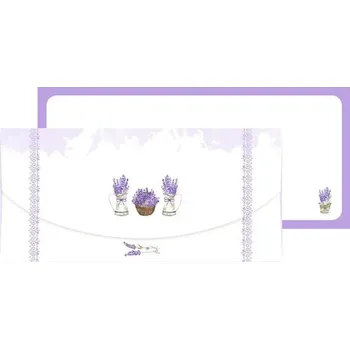 Dárková obálka na peníze nebo poukázky Levandule 10x21 cm