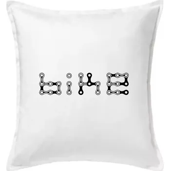 Polštář Bike nápis řetěz - Polštář 50x50 - 50x50 - Pouze potah ( Bílá )